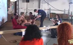 Once on Stage the Hotties Eagerly Start the Gangbang with Anal Sex and Double Penetration