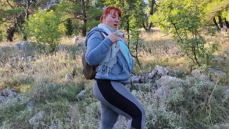 niurakoshkina: Outdoor sex. Hard fucking redhead horny curvy stepmom in the...