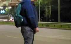 Guy Pisses and Jerks off Right on the Road Where Cars Drive