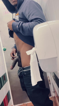 Black Cock Caught in Toilet