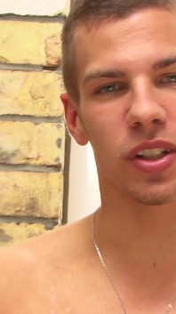 Young and hot blond twink in a first masturb experience with a sex toy