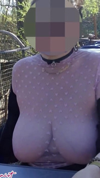 Small Café on the Terrace with a Transparent Top and a Mini Skirt No Panties