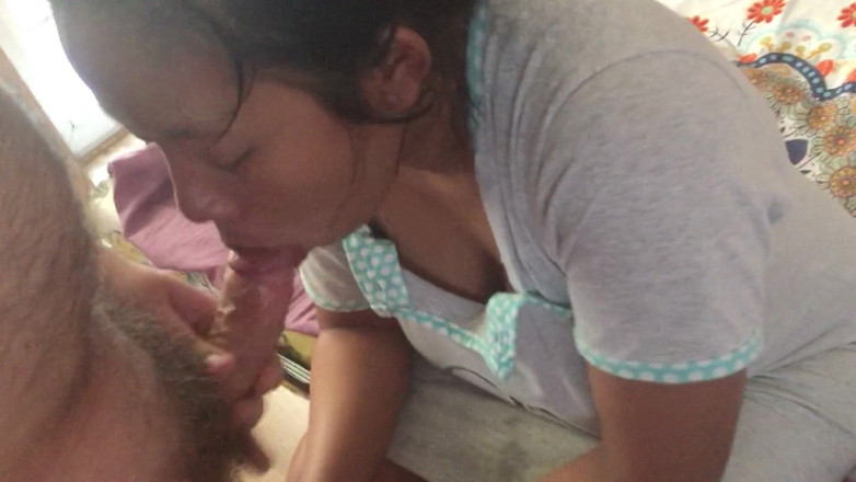 Megacute9999: Indonesian Maid Sucks Her Boss's White Cock
