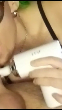 Hot Mature Woman Sucking, Swallowing Milk, and Massaging
