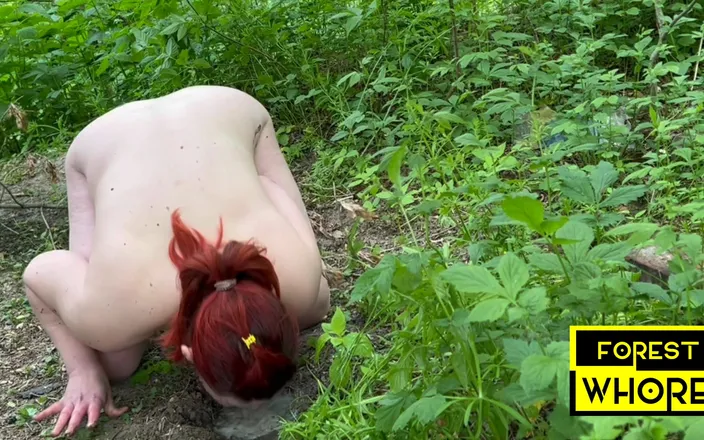 Forest-Whore: Pig 6 Humiliates Herself in the Forest and Eats Dirt