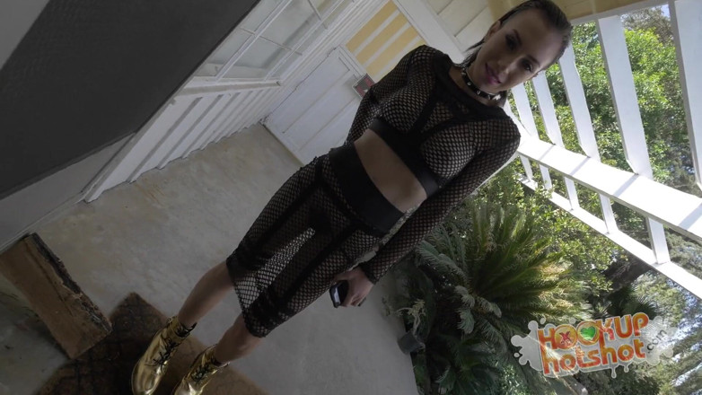 Hookup Hotshot: Petite Amber Faye gets squeeze fucked hard by a guy...