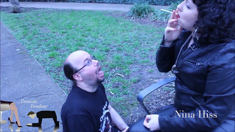 Domestic femdom: Community park ashtray