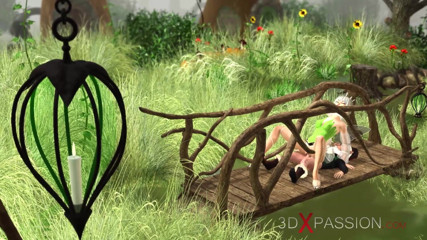 3dxpassion: Hot sex! Horny beautiful fairy and gnome in the village