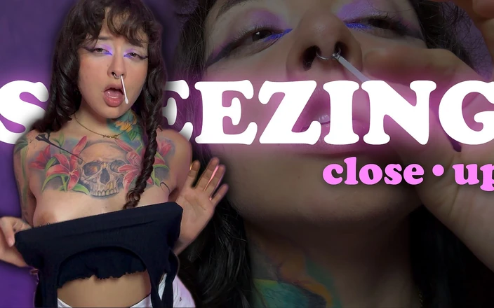 Pedazodchicle: Loud, Wet Sneezes. Close-up.