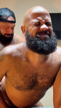 Bearded Stepfather Getting Fucked and Cumming with Tattooed Bear.