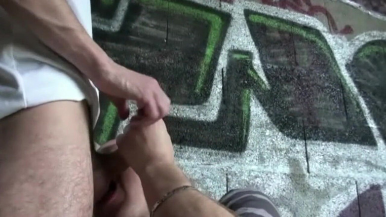 Crunch Boy: Scally garoto fodido ao ar livre exhib