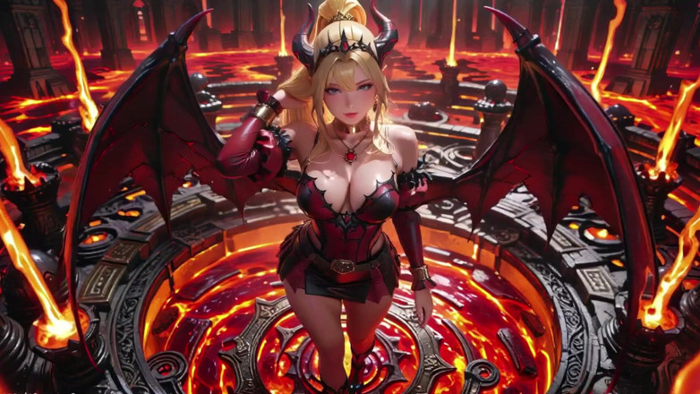 Seraphina Vale: ¡Lava Trono! La reina demonio rubia se arrodilla y abre...