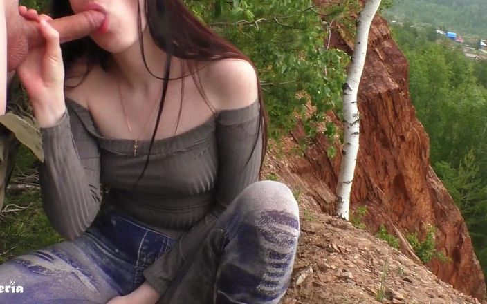 Afemeria: Sensual Deep Blowjob in the Forest with Cum in Mouth 2