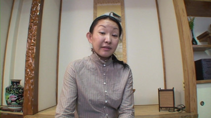 Japan Lust: Mature Japanese granny strips down for pussy creampie