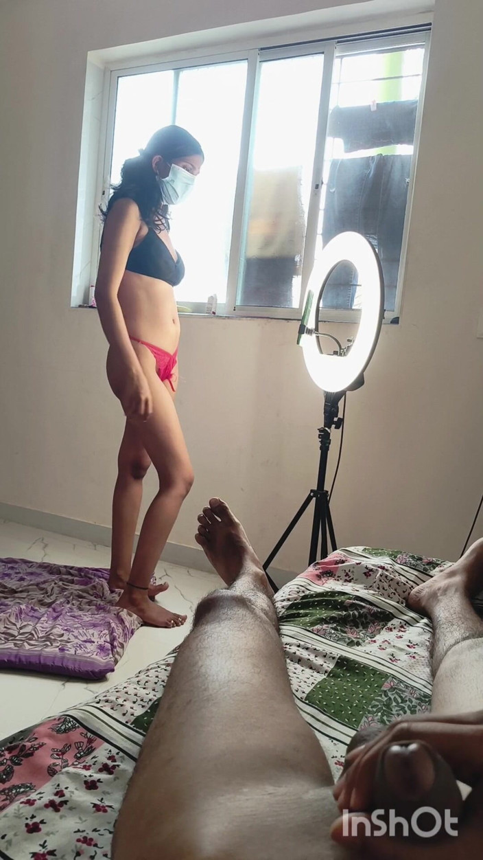 Desishycouple: Sexy Bhabhi Shivani Doing Live and Husband Masturbation.