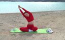 Sheryl X: Doing Yoga Stretching Nerby Beautiful Lake