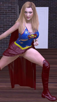 Seksowna Supergirl gangbanged i zalana przez 2 brzydkie potwory