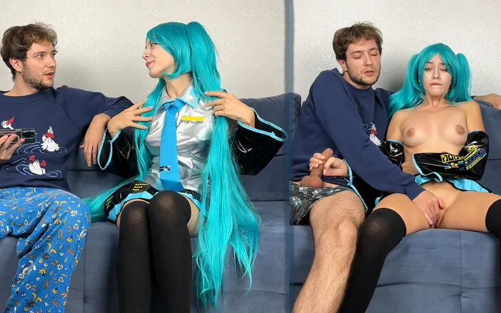 Sugary Kitty: Hatsune Miku Fan handjob and fingering her pussy to orgasm -...