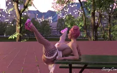 Thot Skip School to Fuck Ebony Futa Girlfriend in Central Park.mp4