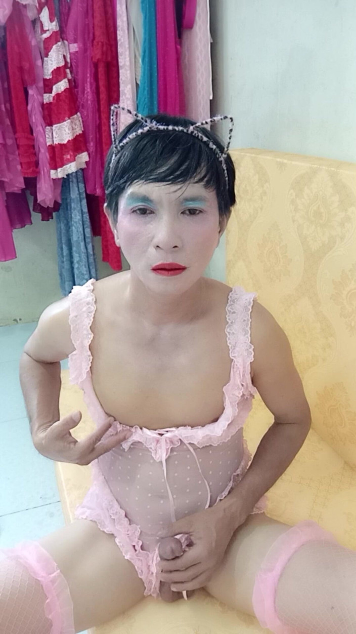 nguyen dang thien tri: Transgender Wearing Sexy Lingerie Porn Making Love to Fuck Cock...
