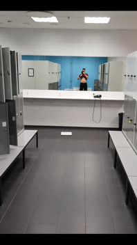 At the gym locker room