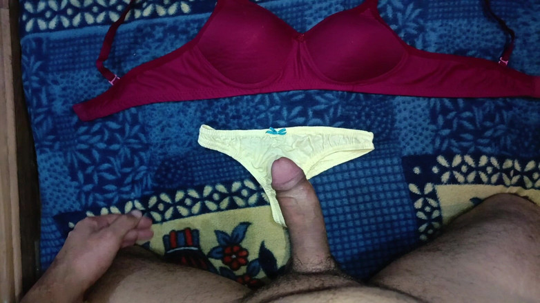Desi shikha: Indian Sexy Boy Huge Cock Masturbation on Sexy Lingerie