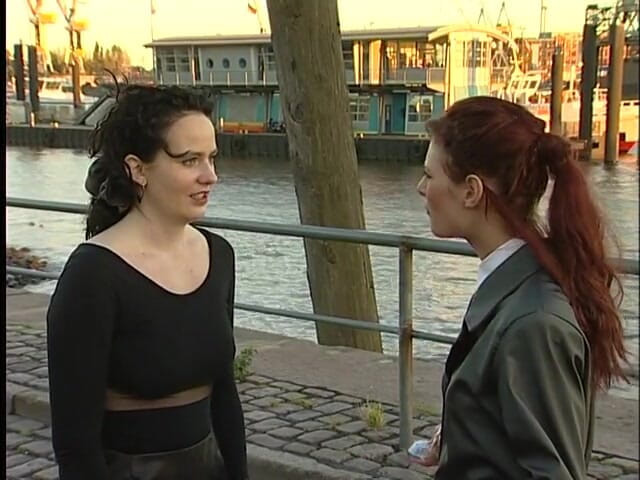 Lucky Cooch: Redhead and brunette babes at the outdoors interview