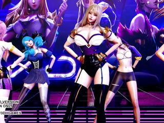 3D-Hentai Games: Kız arkadaş - cam boncuk ahri, akali, seraphine, kaisa, gwen ateşli...