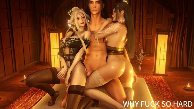 Why fuck so hard: Seks w trójkącie 3D z dwoma gorącymi modelkami cosplay