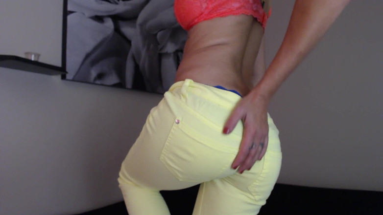 Stella Von Savage: Neon Jeans Tease &amp; Ass Worship