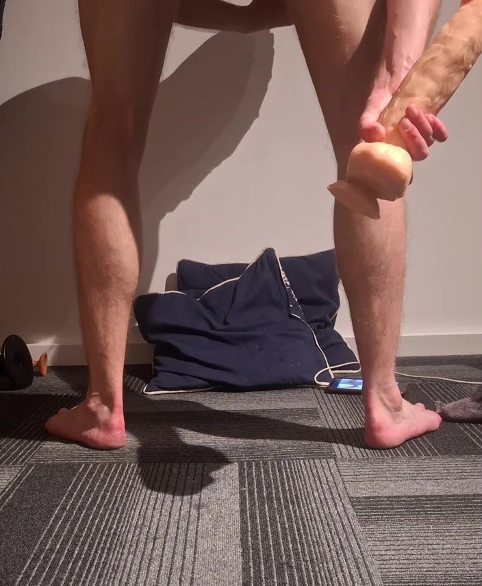 NoFace Twink X: Huge Dildo Anal! Hot Twink Takes Big Toy up His...