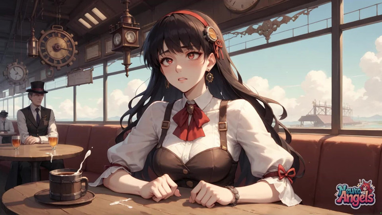 NeuroAngels: Seducție steampunk cremoasă: frișca servitoarei explozie
