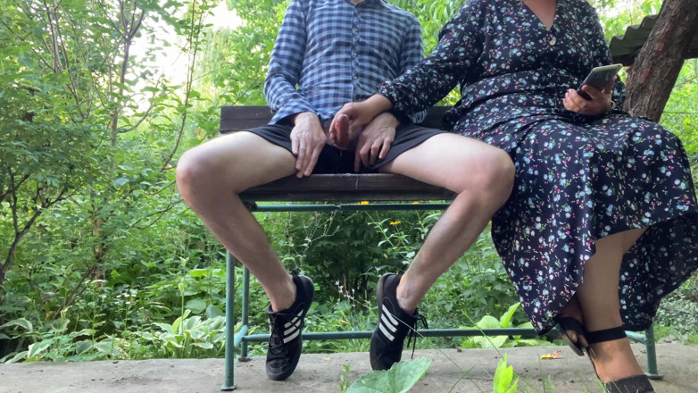 OurFetishLife: Gorgeous stepmom milf milks a big dick in the park...