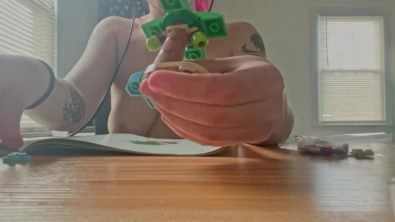 lilredvelvettt: Topless Lego Building Asmr