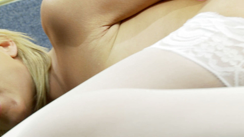 Hot Girlz: Pervert blonde rides a sex toy instead of her car