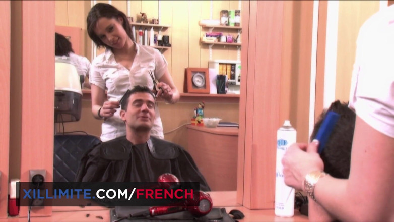 French girls at work: Threesome with busty French MILF Clanddi Jinkcego