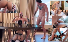 Klein mager Aziatisch meisje hard trio