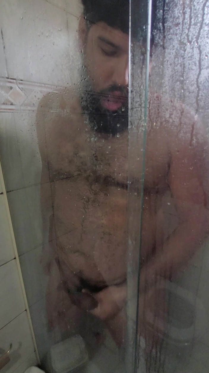 Luksmen1: Luksmen1 Gainer Cum on the Shower Screen, Belly, Jerk, Mirror,...
