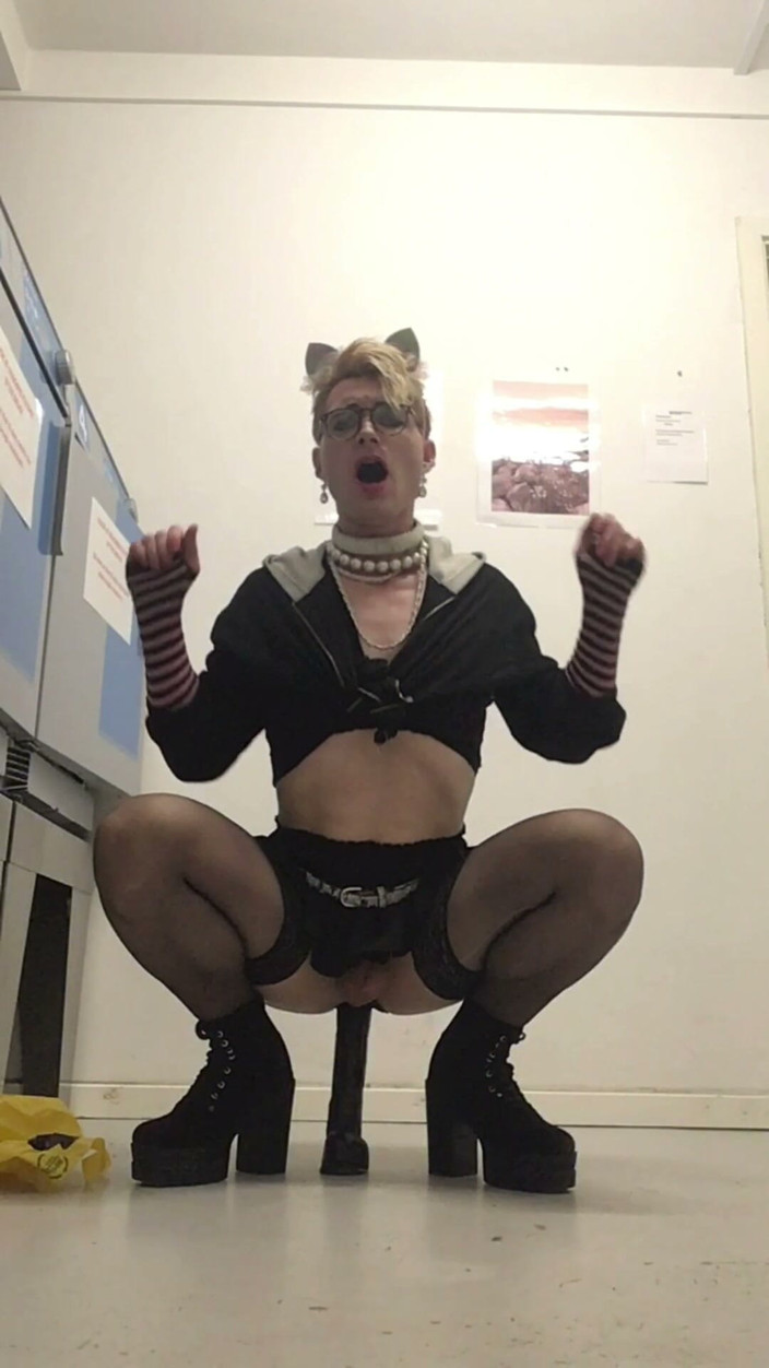 Sissy Cindy Slut: Pathetic Femboy Sissy Jes Brinch Exposed Public Washroom