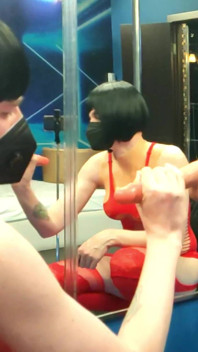 Jerking off to the Sight of Myself in the Mirror. Red Bodysuit, Hard Cock, Zero Shame