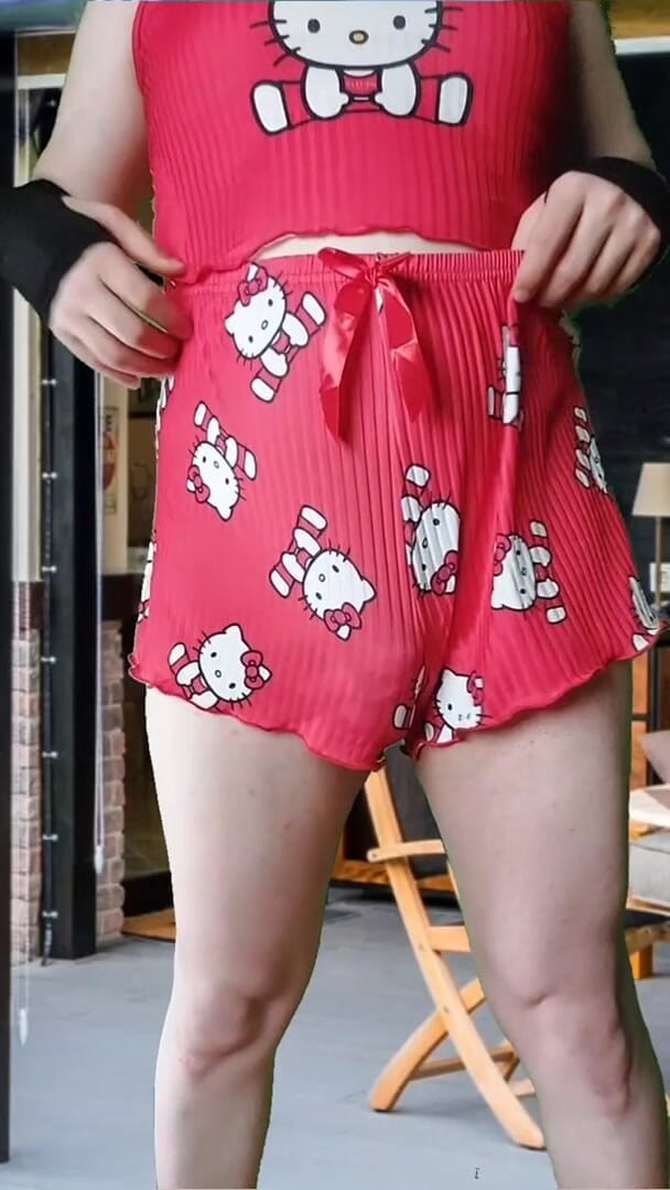 Kitty_Cross: Sissy Enjoying at Houseyard in Her Cutie Short Outfits Lollipop...
