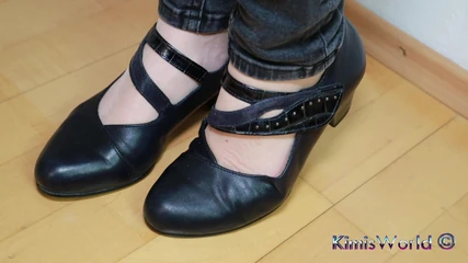 KimisWorld: Worn Sheer Pantyhose & Dance-style Shoes - Elegant Foot Tease