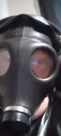 Gasmask Latex Tracksuit Cum