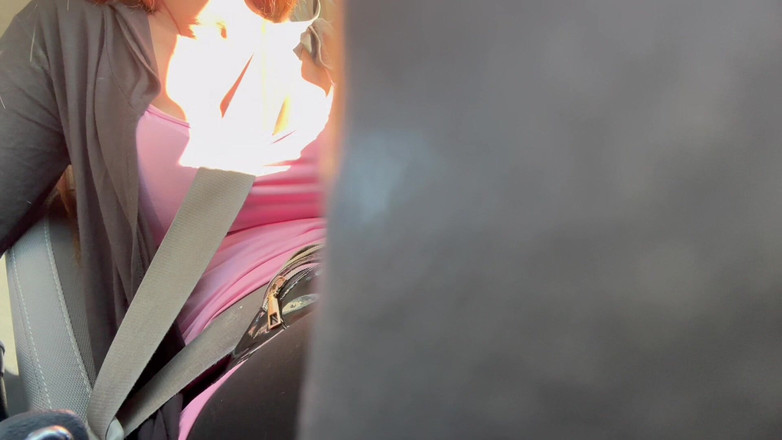 Artemisia Love: Italian Big Tits MILF Car Ride Flashing Horny Hard Nipples...