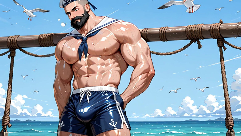 Erotic Man: Ai Przystojni mężczyźni z ładnymi muskularnymi ciałami Nienagie dokuczanie