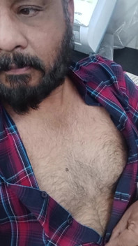 Shy Stepfather Showing His Boobs on Video Call