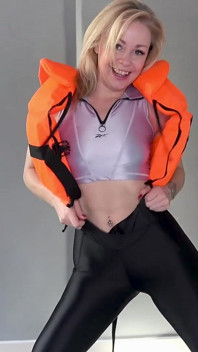 Asmr Lifejacket Fetish Confession in Shiny Leggings