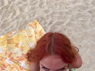 Stranger Fucks Me on a Nude Beach After I Blow Him - Real Voyeur Caught Jerking off watching us
