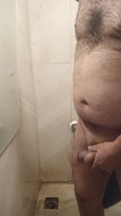 CenkAy: Muscular Turkish Daddy Cums in the Office Bathroom