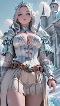Silver-haired Ice Queen! Kneeling in the Frozen Castle, Her Cold Armor Hides so Many Secrets.